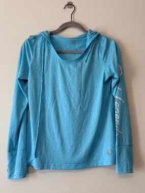 Reef Legends Sun Shirt Bright Robin’s Egg Blue Lightweight Beach Top Women’s L